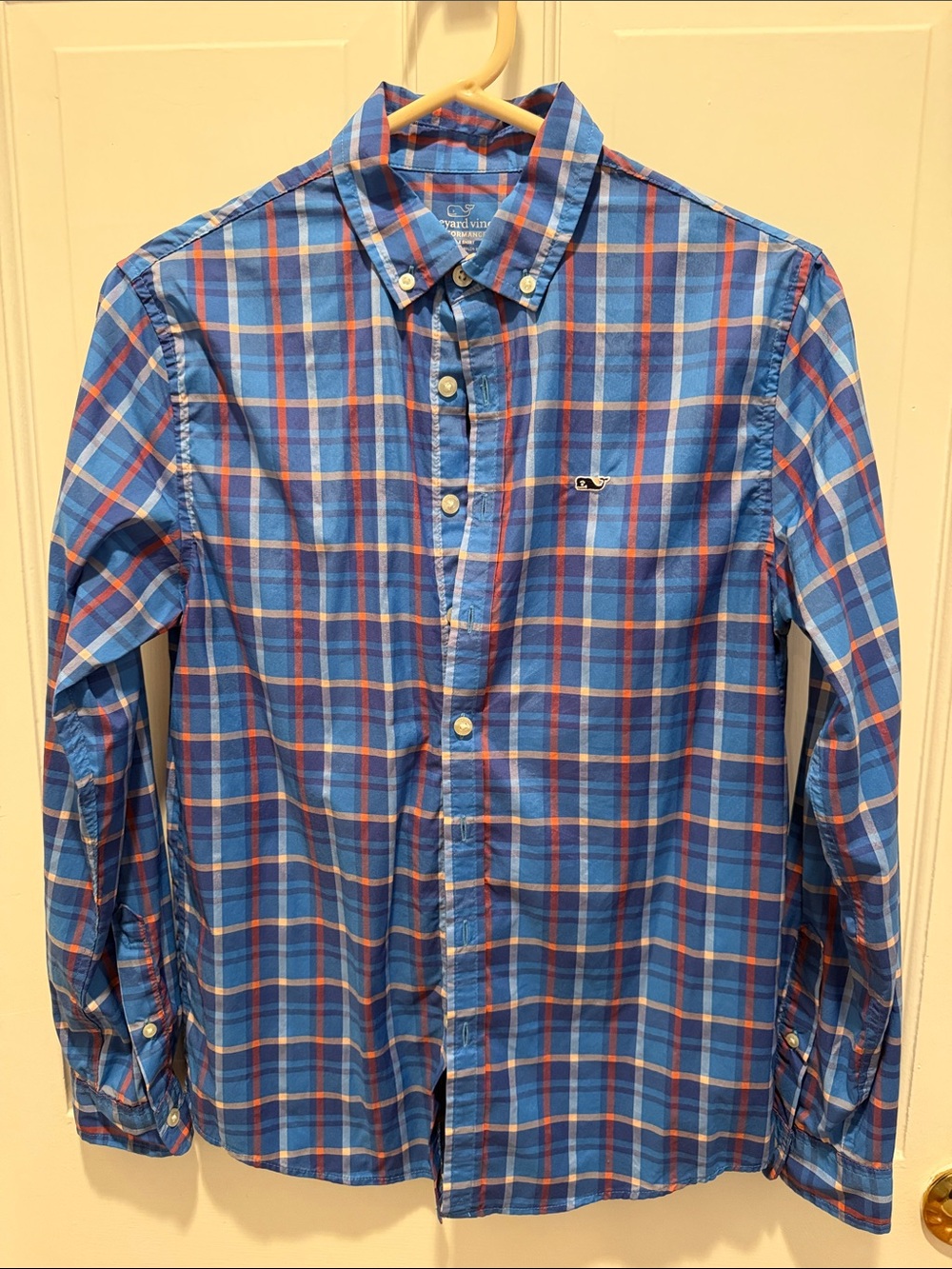 Vineyard Vines Blue and Red Plaid Button-Down Shirt for Kids